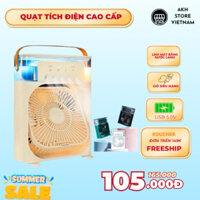 Quạt hơi nước mini, Máy tạo độ ẩm với 3 chế độ làm mát, Đèn LED tiện lợi tích hợp decor siêu xinh, bán siêu chạy bền bỉ