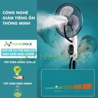 Quạt Hơi Nước NANOMAX QN 09, Phun Sương ION Âm Màn Hình LED Dung Tích 2,8L 3 Tốc Độ Chế Độ Gió 5 Bánh Xe Remote ĐK