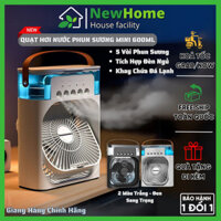 Quạt Hơi Nước Phun Sương Mini 600ml Thiết Kế 5 Vòi Phun Sương Tích Hợp Đèn Ngủ.