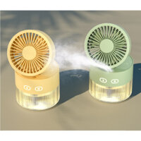 Quạt hơi nước văn phòng mini nhỏ gọn cute để bàn có đèn ngủ 1500mah 3 mức gió