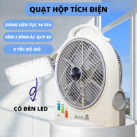 Quạt Hộp Tích Điện 2 Bình Ắc Quy Tích Hợp Đèn Led, Sử Dụng 14-15H Siêu Tiện Lợi Sử Dụng Liên Tục, Pin Trâu X438