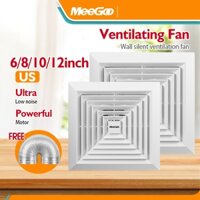 Quạt hút âm trần 6/8/10/12 inch MeeGoo Máy thông gió Quạt hút mùi nhà vệ sinh Gắn trên trần nhà