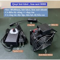 Quạt hút khói, làm mát 8x8cm | Chuẩn kỹ thuật