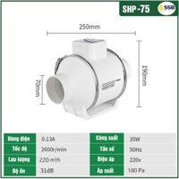 Quạt hút mùi nối ống phi-75mm, thông gió nhà vệ sinh, 0987586796