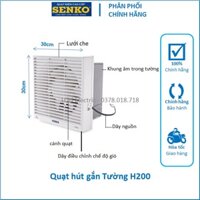 Quạt Hút Mùi Thông Gió Gắn Tường Nhà Vệ Sinh Nhà Tắm WC Senko H200 35W 2 chiều Giá Rẻ Chính hãng - LOLi Electric