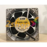 QUẠT HÚT, QUẠT TẢN NHIỆT MÁY TÍNH DC 48V 12CM KHUNG KIM LOẠI CÁNH NHỰA 120x120x38MM