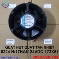 QUẠT HÚT, QUẠT TẢN NHIỆT Ebmpapst 6224N/17HAU (ĐH 15-20 NGÀY) (GIÁ THAM KHẢO, LH ĐỂ LẤY GIÁ THỰC TẾ)