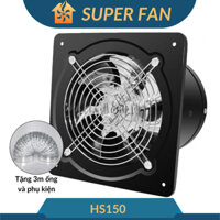 Quạt hút thông gió gắn tường nối ống HS150 hút bếp, cấp khí tươi, hút khí thải khí nóng phòng trọ, phòng ngủ, nhà vệ sin
