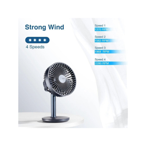 Quạt kẹp bàn tích điện Jisulife F7B