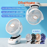 Quạt kẹp đa năng DibeHome, quạt mini, quạt tích điện, sạc nhanh, kẹp xoay 360 độ, sử dụng 10 giờ liên tiếp