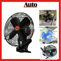 Quạt Kẹp Lồng Sắt Cánh Sắt Màu Xanh 18cm, Màu Đen 22cm 12V Hoặc 24V Kẹp Trên Ô Tô , Xe Hơi