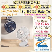 Quạt Kẹp Mini Tích Điện Để Bàn Treo Tường, Quạt Mini Tích Điện 12 Giờ, 4 Cấp Gió, Có Hẹn Giờ