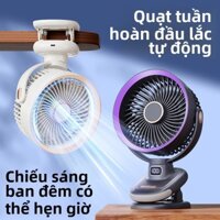 Quạt kẹp mới Chiếu sáng ban đêm Lưu thông không khí Mini Động cơ không chổi than
