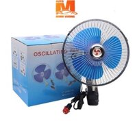 Quạt Kẹp Ô Tô 12V - 24V Quạt Xe Tải Lồng Sắt Cao Cấp Quạt Kẹp Bình Ắc Quy, Quạt Cánh Xanh