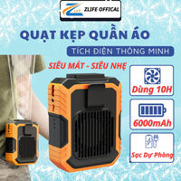 Quạt kẹp quần áo mini tích điện 6000mAh dùng 10 giờ,Quạt điều hoà đeo hông đeo cổ thắt lưng 3 chế độ