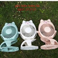 Quạt kẹp tích điện ( kẹp xe đẩy,nôi,cũi,kẹp bàn ,kẹp máy vi tính có 3màu , 2 chế độ mát vừa và mạnh, có đèn