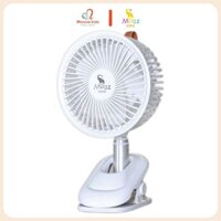 Quạt kẹp xe đẩy Moaz BeBe MB063 cho bé 3000mA, quạt kẹp bàn mini tích điện - Monnie Kids