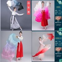 Quạt Khiêu Vũ Dài Nổi Quạt Phương Tây Ngăn Tìm Ông Mực Phong Lan Pavilion Trái Ngón Mặt Trăng Dày Quạt Giả Lụa Cổ Điển Khiêu Vũ