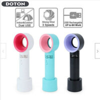 Quạt không lưỡi cầm tay cầm tay có đèn báo Led Quạt làm mát Mini 360 độ 3 tốc độ