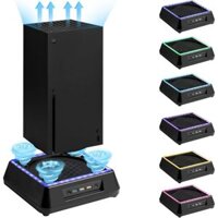 Quạt Làm Mát cho Xbox Series X, Quạt Làm Mát Xbox Series X với Hệ Thống Quạt Làm Mát Tốc Độ Điều Chỉnh 3 Cấp Độ, Tiếng Ồn Thấp, Thêm 3 Cổng USB, Đèn RGB LED 6 Màu