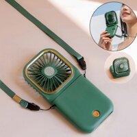 Quạt làm mát cổ, nhỏ, di động, có thể gập lại, có dây đeo, sạc USB, cho mùa hè.