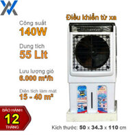 Quạt làm mát hơi nước 55L Hakari HK-55  làm mát diện tích đến 40m2 - Điều khiển từ xa