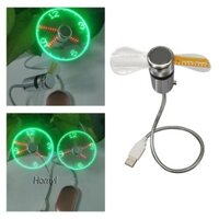 Quạt làm mát linh hoạt Đồng hồ USB Hiển thị thời gian thực Quạt đa chức năng tiện lợi Quạt đồng hồ LED cho khách sạn