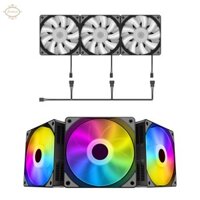 Quạt làm mát vỏ 3x 120mm 1200RPM RGB LED chiếu sáng khung vuông Quạt yên tĩnh