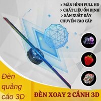 Quạt led 3D Hologram 2 cánh trình chiếu hình ảnh video 3 chiều kết nối điện thoại điều khiển từ xa