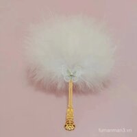 Quạt lông vũ phong cách cổ trang phụ kiện Hán phục Quạt nhóm cầm tay biểu diễn sân khấu múa Nữ Thần chụp ảnh áo choàng buổi sáng đạo cụ chụp ảnh