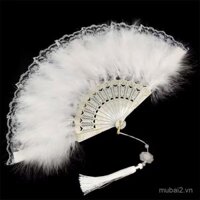 Quạt lông vũ, trang phục biểu diễn cheongsam lolita, quạt gấp phong cách cổ điển Hanfu, quạt ren cổ tích của người nổi tiếng internet