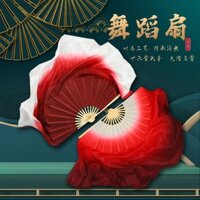 Quạt Lụa Cực Lớn Màu Đỏ Rượu Vang gradient Cổ Điển