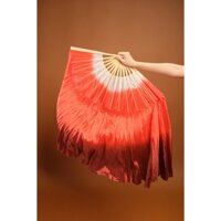 Quạt Lụa Lững Đỏ Loang, Quạt Lụa Múa Vải Lụa Mềm Mại Cực Đẹp