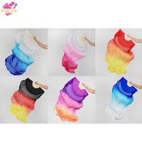 Quạt lụa nhảy múa bụng Quạt gấp dài 180x90cm Trắng