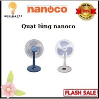 Quạt lửng 3 cánh Nanoco NLF1623, có 2 màu Xanh và Beige, với 3 cấp độ gió, quạt mát-độ bền cao và tiện ích