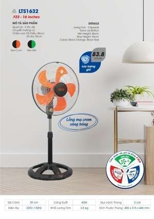 Quạt lửng Senko LTS1632