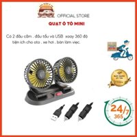 Quạt mini 5v, 12v, 24v  xoay 360 tiện ích trên ô tô, xe hơi, bàn làm việc