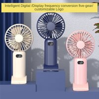 Quạt mini cầm tay để bàn tích điện 5 chế độ, màn hình led, phù hợp học sinh, sinh viên, nhân viên văn phòng và trẻ nhỏ