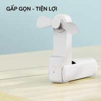 Quạt Mini Cầm Tay Gấp Gọn 3 Chế Độ Gió Tích Hợp Làm Sạc Dự Phòng Điện Thoại Dung Lượng Pin 2000Mah