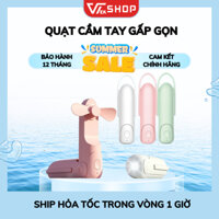 Quạt Mini Cầm Tay Gấp Gọn DELADEP, Quạt Mini Tích Điện, 3 Chế Độ Gió Làm Mát, Tích Hợp Cổng Sạc Điện Thoại Nhỏ Gọn