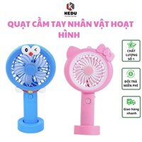 Quạt mini cầm tay hình Doremon, Hellokitty dễ thương hàng chất lượng, sạc USB có đế cắm