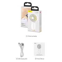 Quạt mini cầm tay pin sạc Baseus Bionic Firefly Mini Fan LV491 (Pin sạc, 3 mức tốc độ, đèn LED đom đóm - Portable Rechar