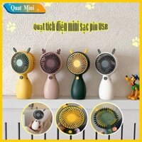 Quạt mini cầm tay ,quạt để bàn có dây cắm USB ,quạt tích điện kèm tai cực xinh và đáng yêu