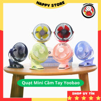 Quạt mini cầm tay tích điện Yoobao F04 đa năng, dung lượng pin 6400mAh, 4 chế độ gió, chân kẹp Happy