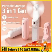 Quạt Mini có thể gập lại đa chức năng Quạt cầm tay 3 TRONG 1 / Đèn pin / Powerbank Quạt bỏ túi nhỏ di động Quạt chạy bằng pin USB Sạc khẩn cấp Powerbank cho văn phòng ngoài trời