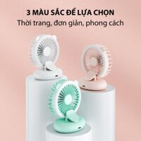 Quạt Mini Đa Năng Tích Hợp 3 Trong 1 Đèn Ngủ Và Kẹp Điện Thoại, Gấp Để Bàn Dây Đeo Tiện Lợi