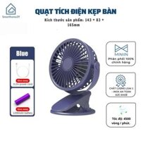 Quạt Mini Để Bàn- Quạt Tích Điện Kẹp Bàn, Cầm Tay, Xoay 720 Độ Tiện Ích - HÀNG CHÍNH HÃNG MINIIN - Xanh dương