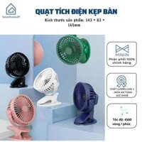 Quạt Mini Để Bàn- Quạt Tích Điện Kẹp Bàn, Cầm Tay, Xoay 720 Độ Tiện Ích - HÀNG CHÍNH HÃNG MINIIN - Màu ngẫu nhiên