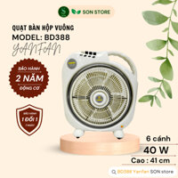 Quạt Mini Để Bàn YANFAN BD388 41cm, 40W Nhỏ Gọn Tiện Lợi Di Chuyển, Thiết Kế 6 Cánh Cho Luồng Gió Thoáng