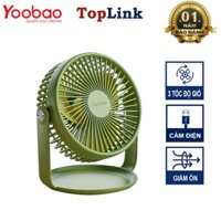 Quạt Mini Để Bàn Yoobao F2 Lồng Quạt 16cm Mô Phỏng Gió Tự Nhiên 3 Mức Gió Nhỏ Gọn Nguồn Usb Giảm Tiếng Ồn